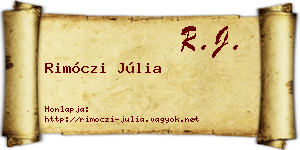 Rimóczi Júlia névjegykártya